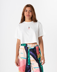 Crop Top Simple blanco (Algodón)