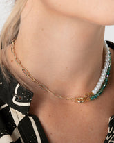 Collar Perla del Caribe baño en oro