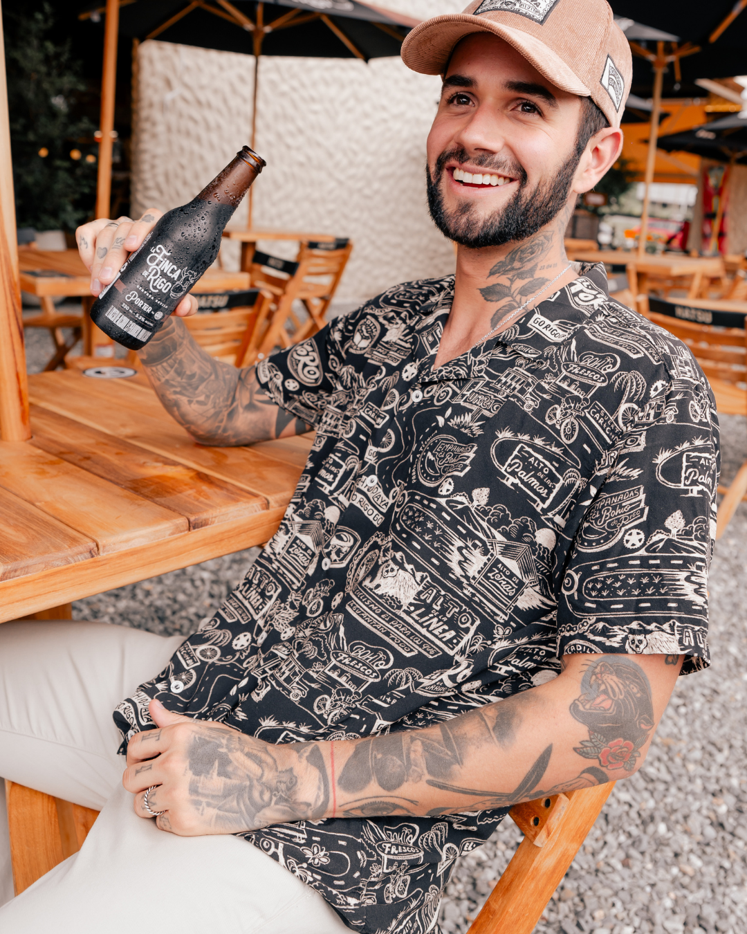 Camisa Hombre Go Rigo Go! X Bohio negro (Chalis)