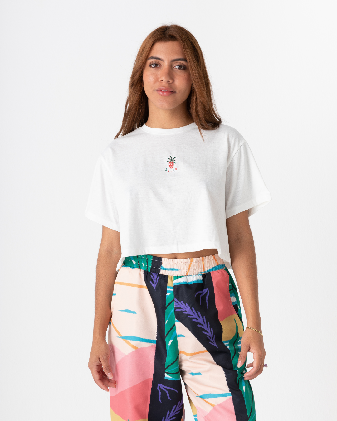 Crop Top Simple blanco (Algodón)