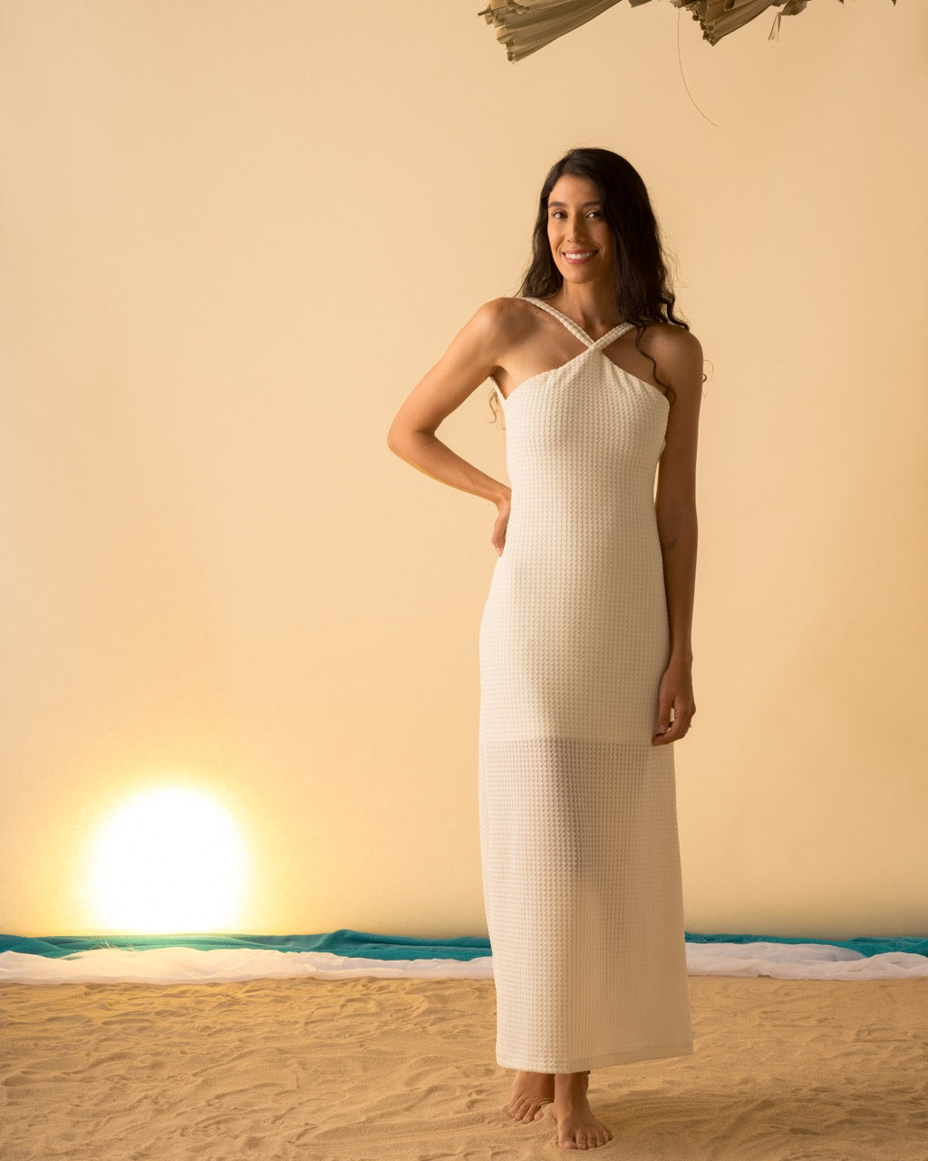 Vestido Largo Mujer Crudo A Los Mares Los Pesares