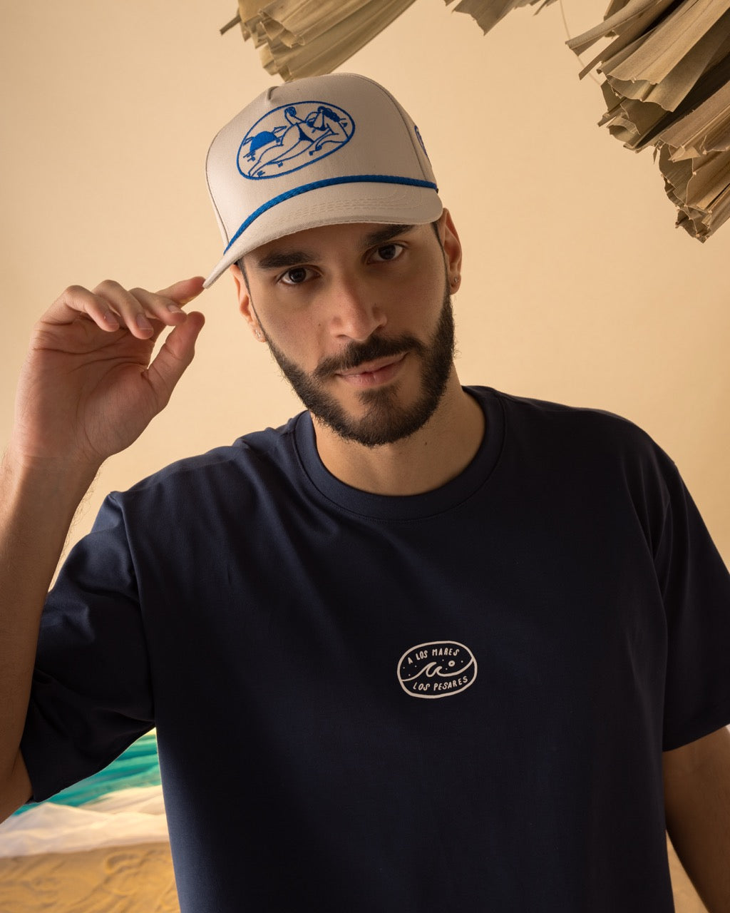 Gorra A Los Mares Los Pesares Beige Bohío (Beisbolera)