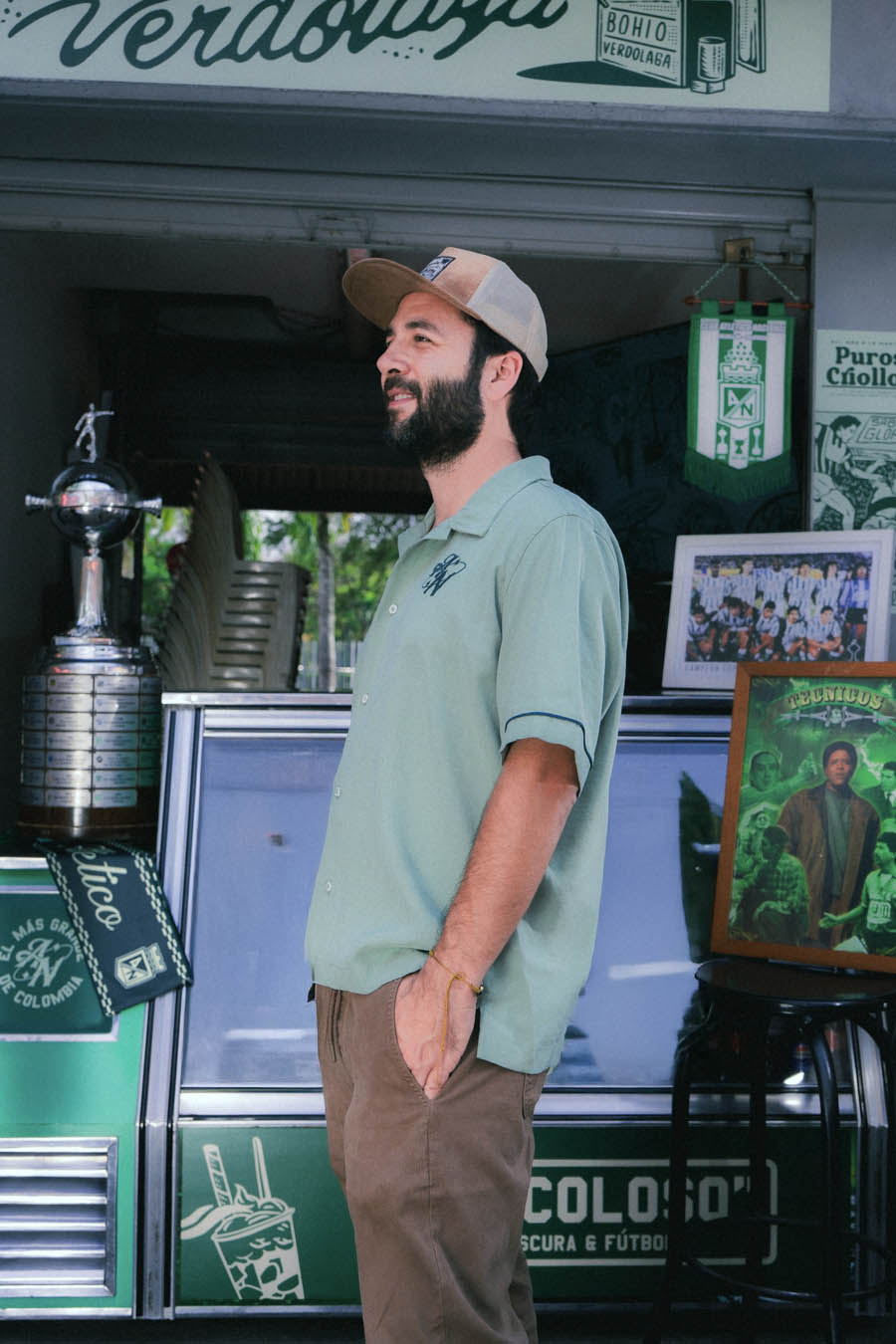 Camisa Unisex Boxy 1989, Verde Pistacho Atlético Nacional X Bohío (Rayón)
