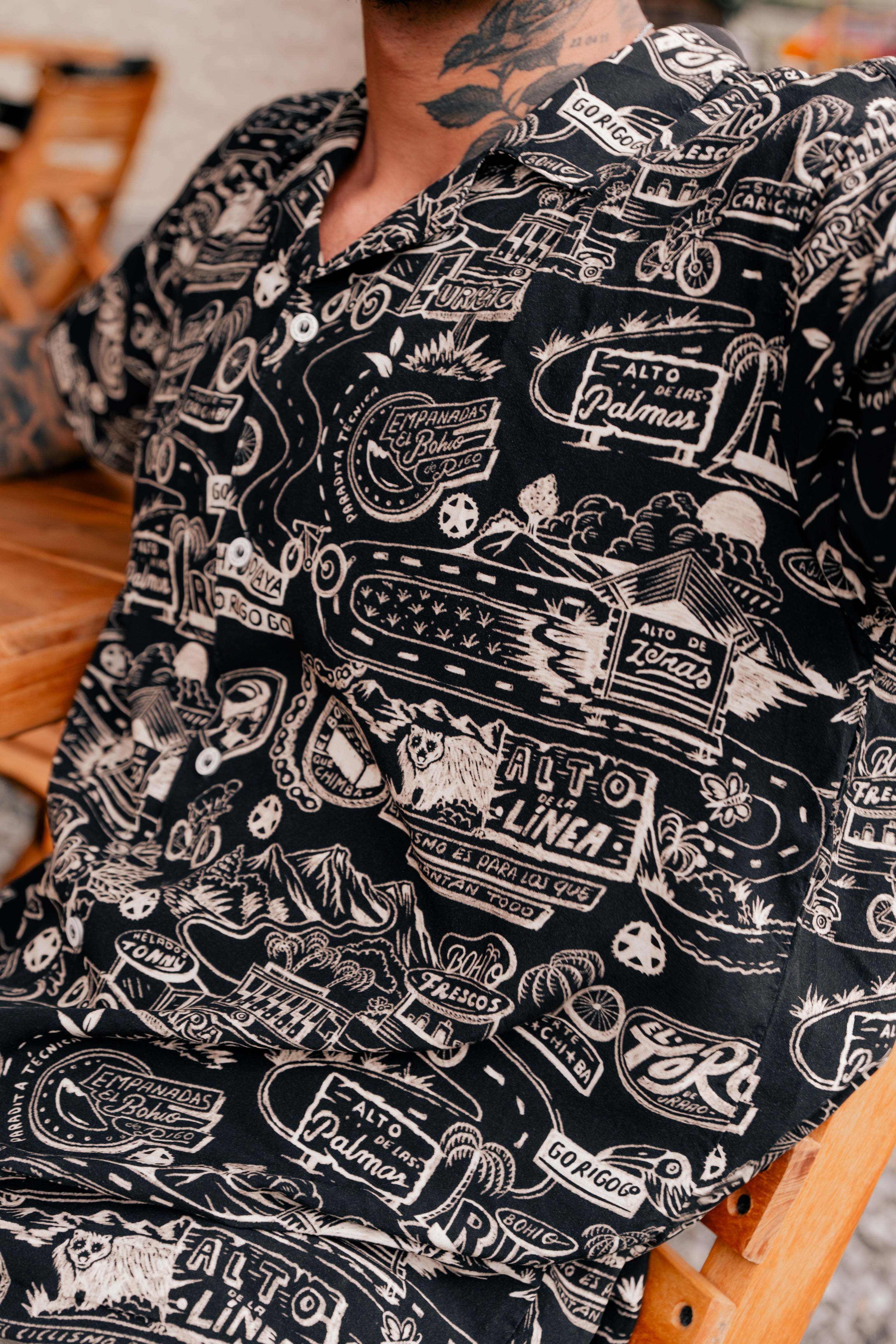 Camisa Hombre Go Rigo Go! X Bohio negro (Chalis)