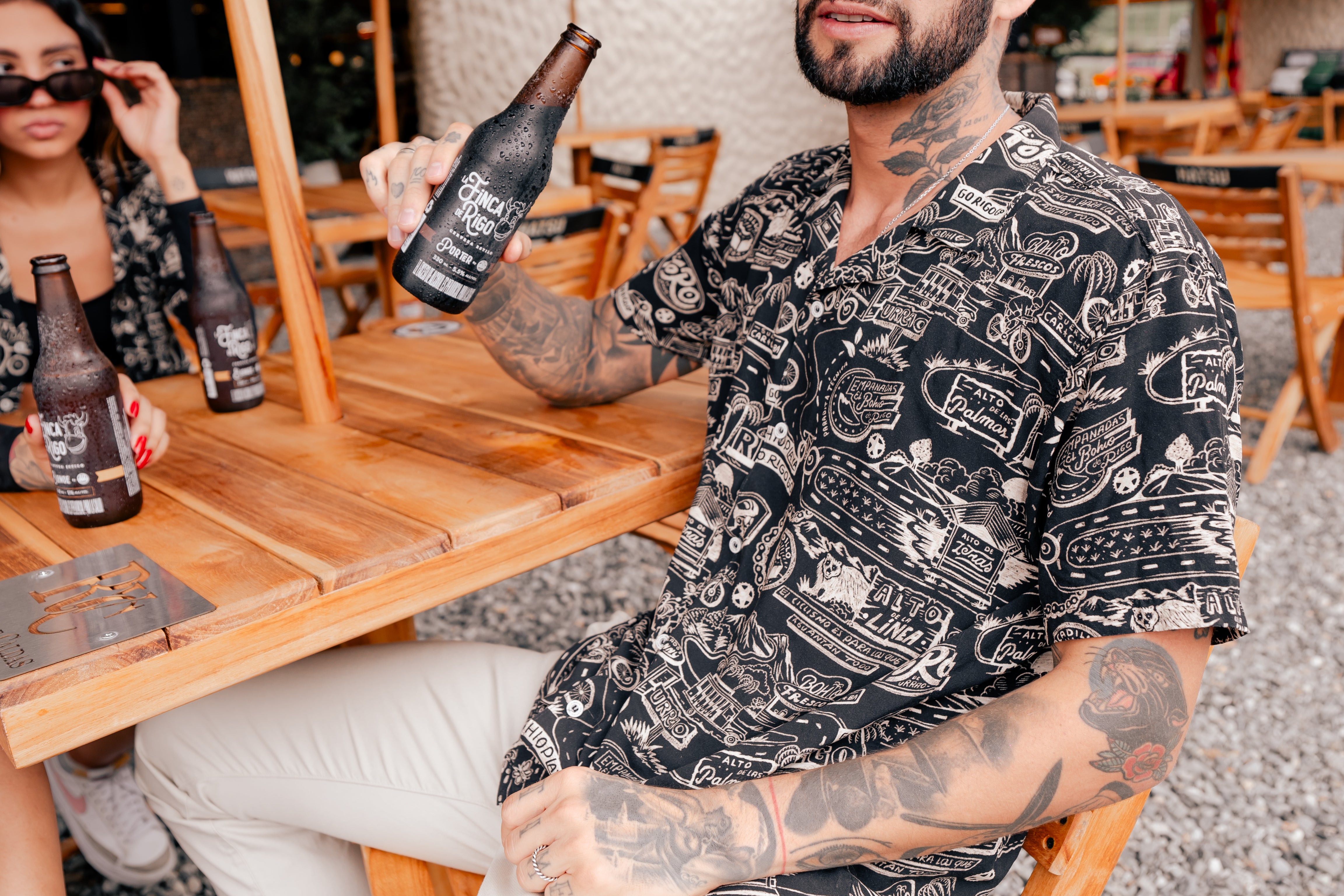 Camisa Hombre Go Rigo Go! X Bohio negro (Chalis)