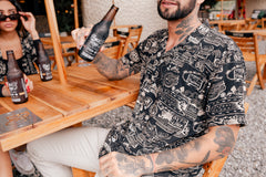 Camisa Hombre Go Rigo Go! X Bohio negro (Chalis)