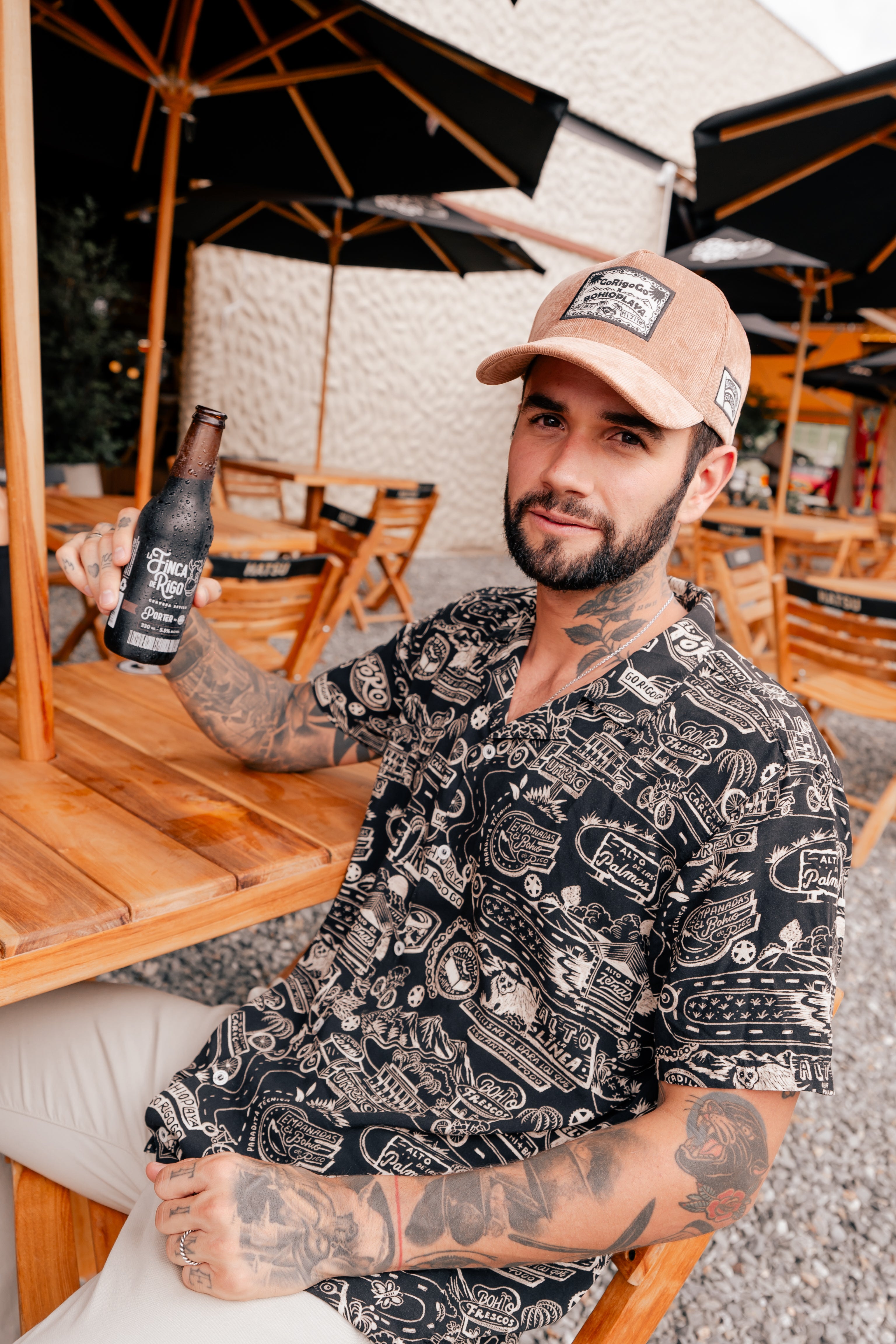 Camisa Hombre Go Rigo Go! X Bohio negro (Chalis)