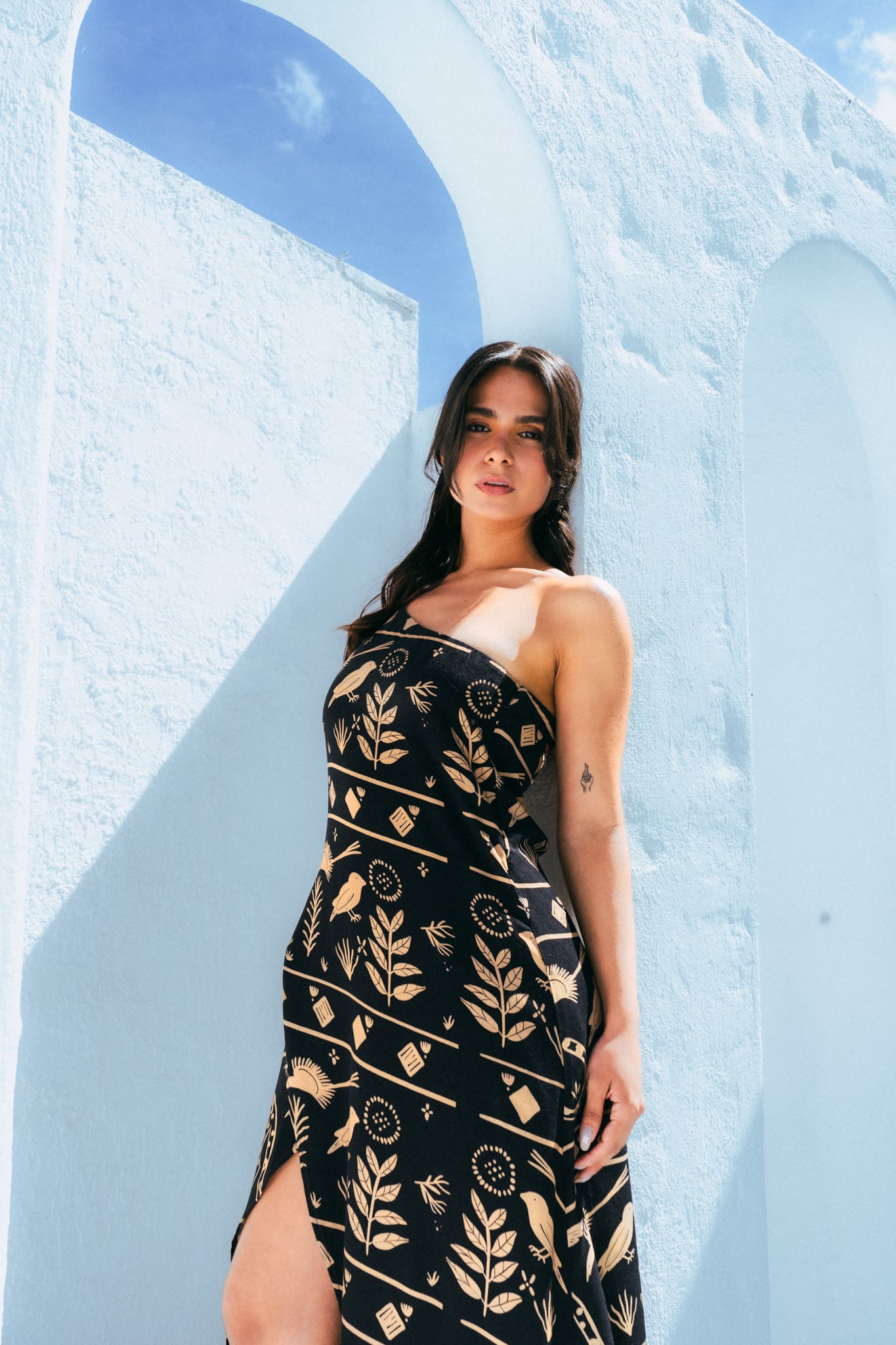 Vestido Largo Mujer Orígenes Negro (Rayón)