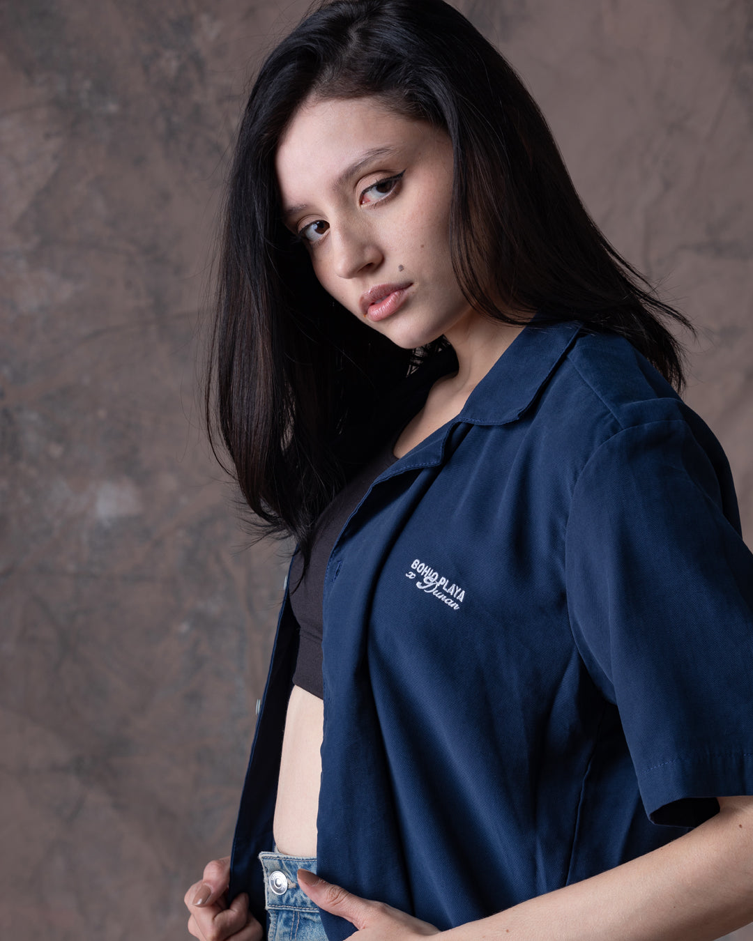 Camisa Unisex Dunan X Bohío Azul (Rayón)
