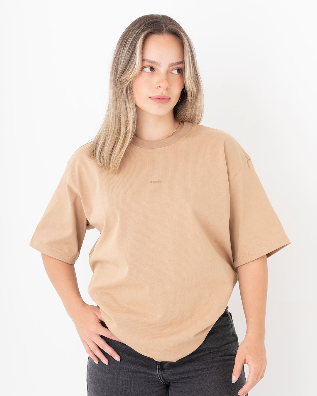 Camiseta unisex Oversize Caqui Algodón 303 gr