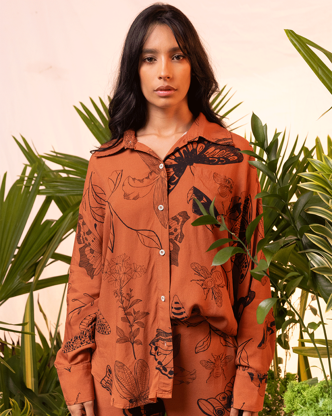 Camisa mujer Manga Larga Metamorfosis Terracota (Rayón)