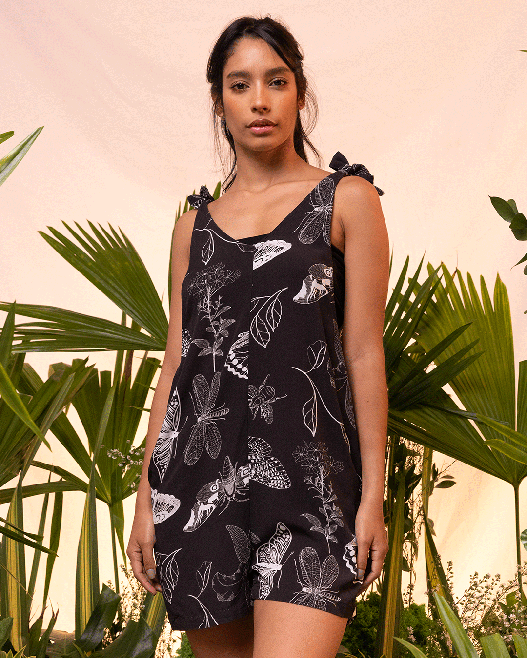 Jumpsuit Corto Mujer Metamorfosis Negro (Rayón)