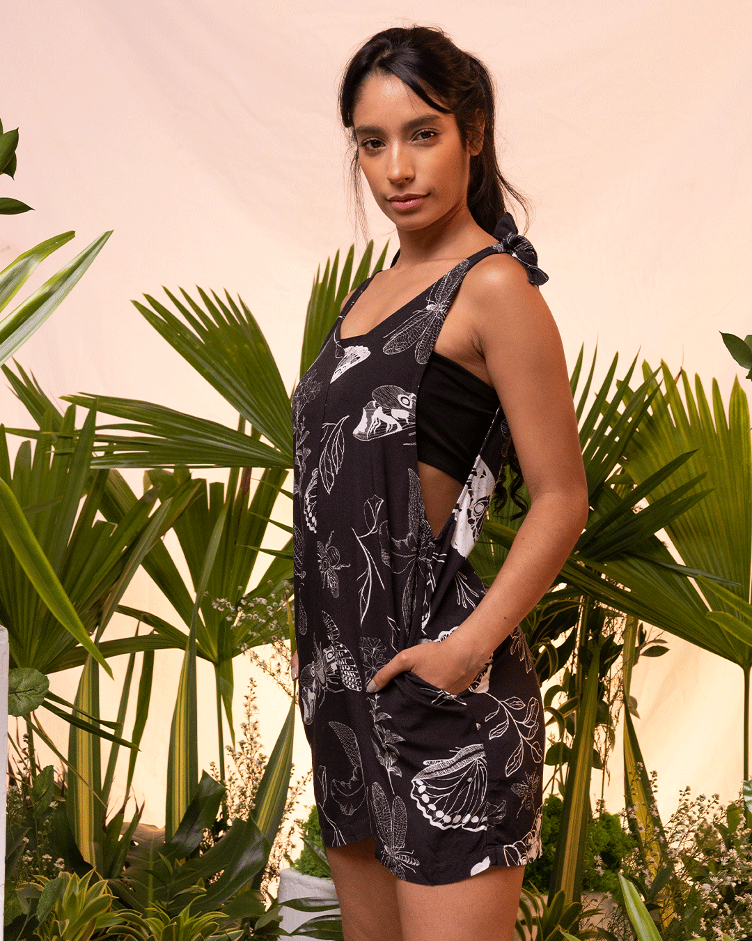 Jumpsuit Corto Mujer Metamorfosis Negro (Rayón)