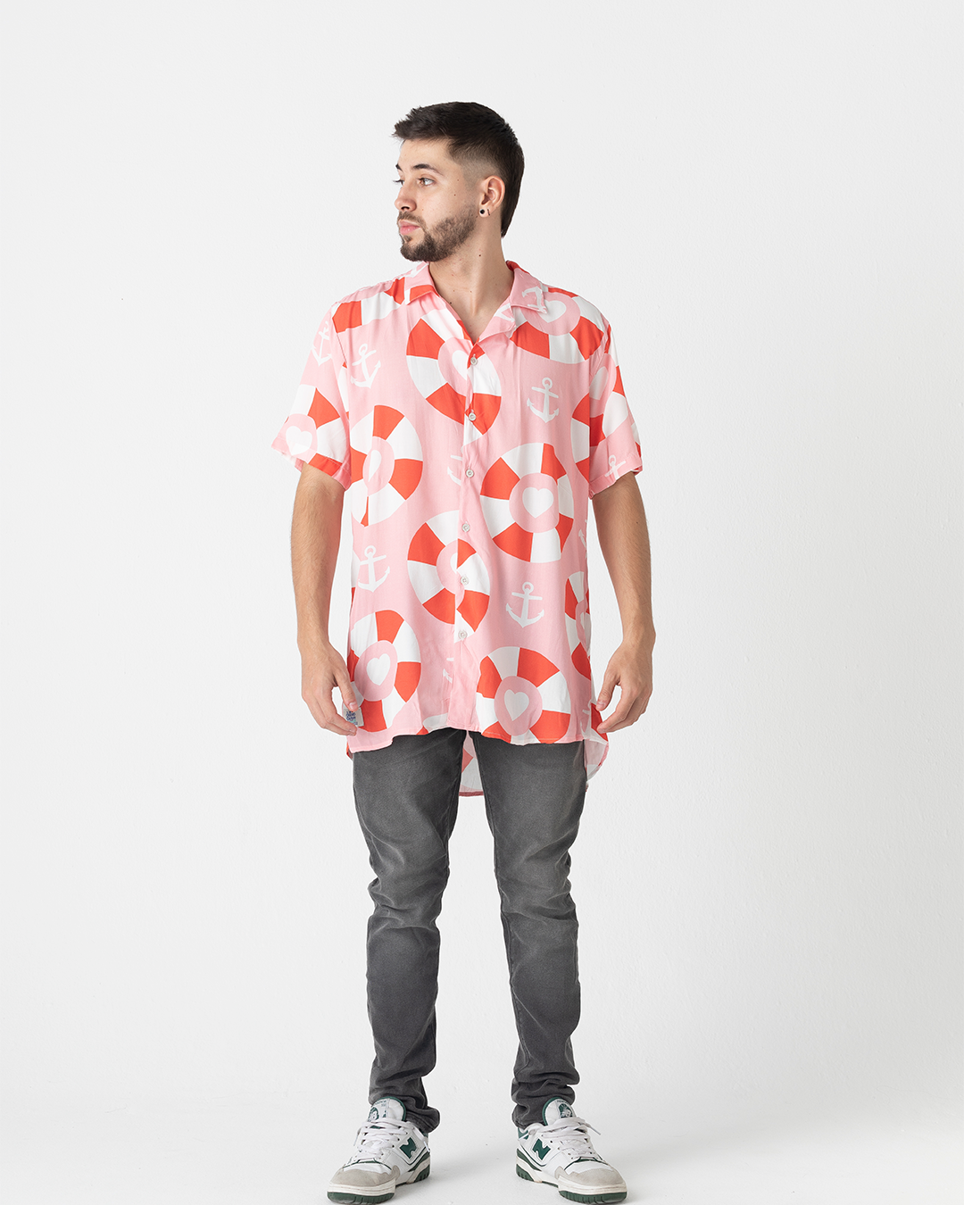 Camisa Hombre Salvavidas Rosada (Chalis)