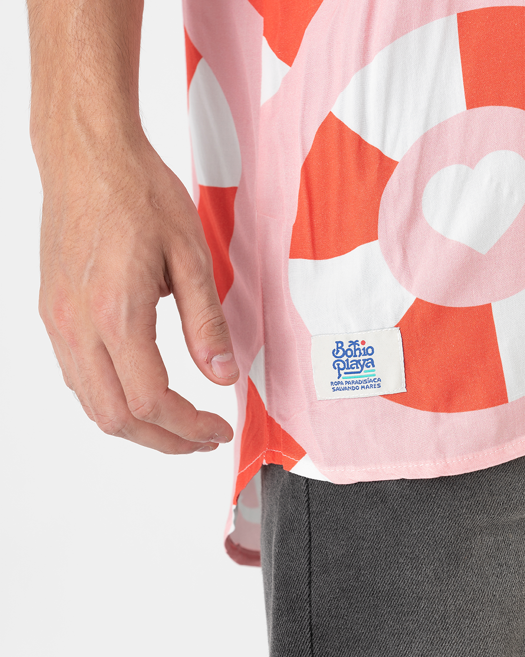 Camisa Hombre Salvavidas Rosada (Chalis)