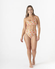 Top de baño mujer Frutifantastica naranja Doble faz (Tela eco)