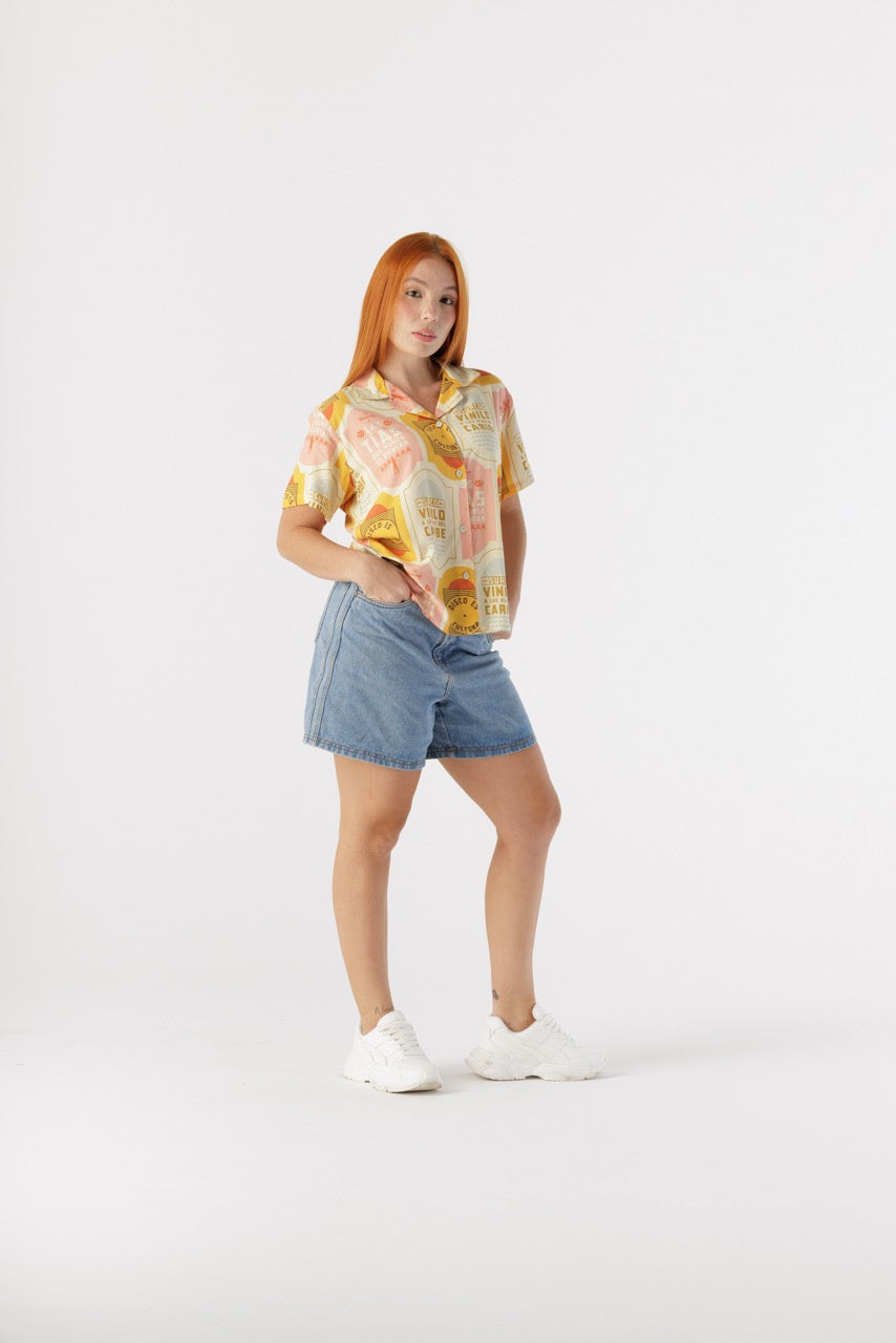 Camisa Mujer Discos Fuentes X Bohío (Rayón)
